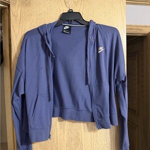 Nike Women's Purple Full-Zip Hooded Bomber Jacket